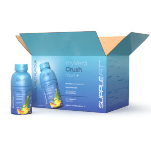 MYVERA CRUSH Man + | Integratore alimentare in bottiglie monodose da 285 ml (confezione da 12)